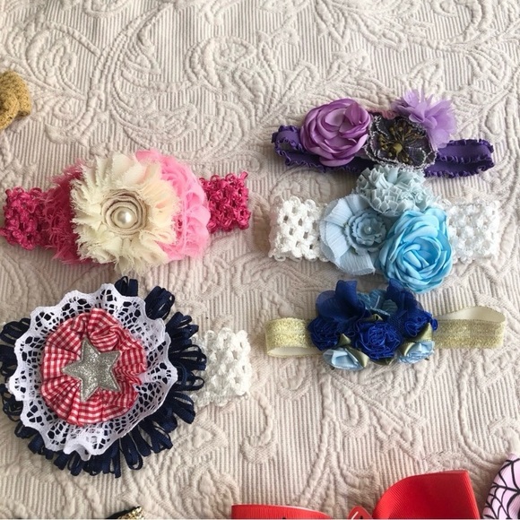 Infant Baby Girl Handmade Headband Lot Mixture - Picture 5 of 5